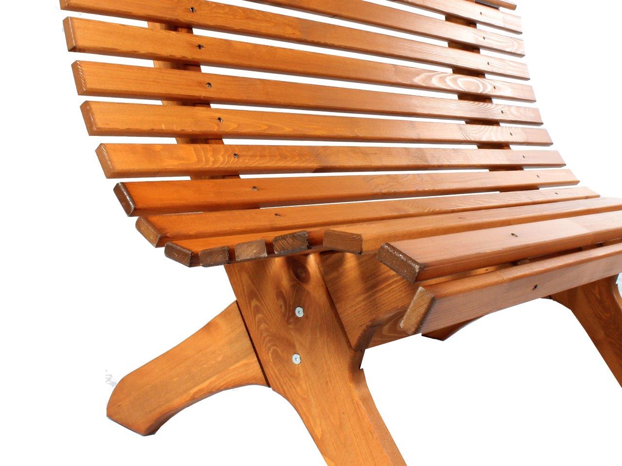 stabile ergonomische große Sitzbank Parkbank Holzbank Gartenbank 140 cm